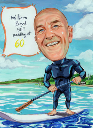 60th birthday art - paddleboard